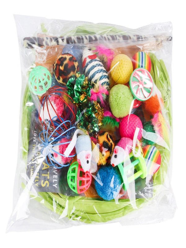 21 Pcs/Set Pet Toy Kit Collapsible Tunnel Plush Mouse Plastic Jingle Ball - Image 4