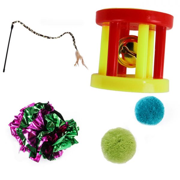 21 Pcs/Set Pet Toy Kit Collapsible Tunnel Plush Mouse Plastic Jingle Ball - Image 3