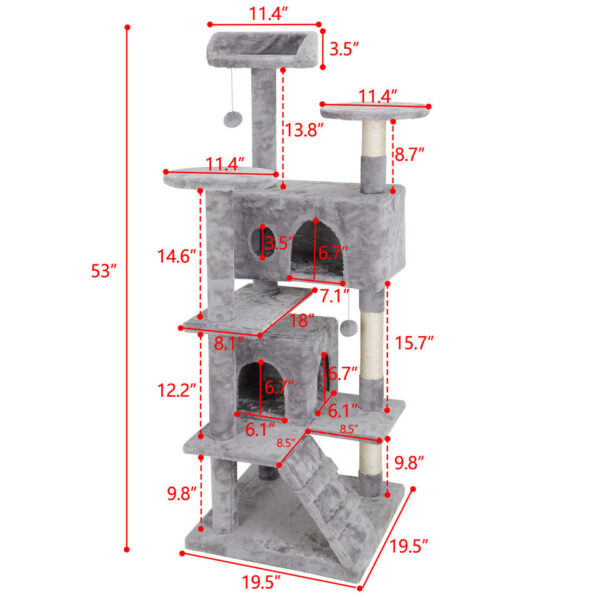 Cat Tree Tower Activity Center Large Playing Condo Scratching 52" - Image 10