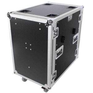 ProX T-16RSS24WDST, 16U Space Amp Rack Mount ATA Flight Case Incl. 2x Side Tables and Casters - 24" Depth