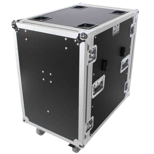 ProX T-16RSS24WDST, 16U Space Amp Rack Mount ATA Flight Case Incl. 2x Side Tables and Casters - 24" Depth
