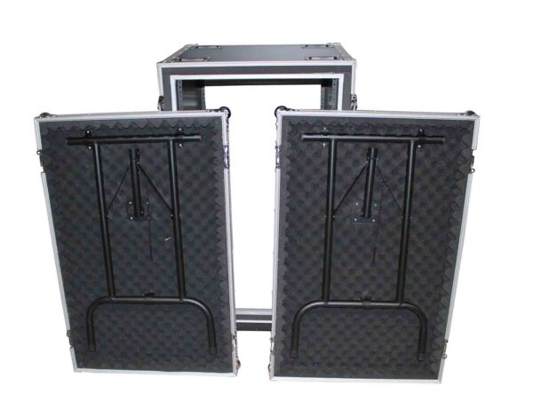 ProX T-18RSP24DST, 18U Vertical Shockproof Amp Rack Case W-Side Tables and 4 Casters - 24 In Rail to Rail - Image 4