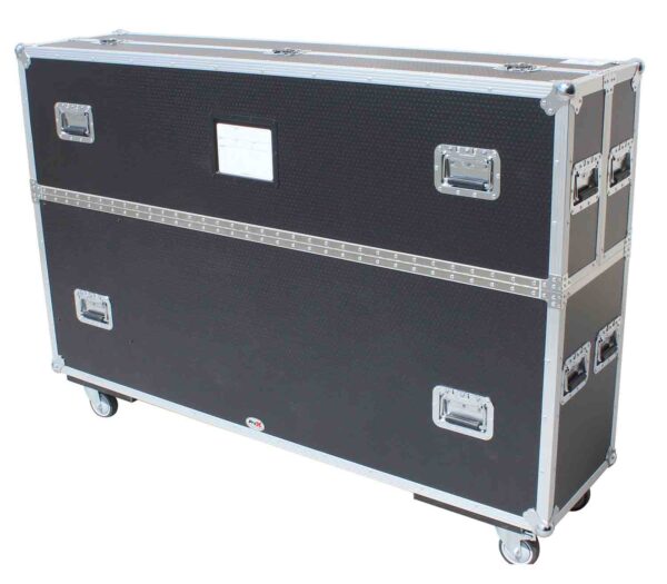 ProX XS-LCD5570WX2 Adjustable Flight Case for Flat Panel Monitor LED-LCD-Plasma TV Dual 55" to 70" W-4 Inch Casters - Image 2