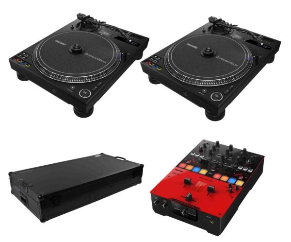 Pioneer DJ PLX-CRSS12 Hybrid Turntable Package with S5 DJ Mixer and Flight Coffin Case