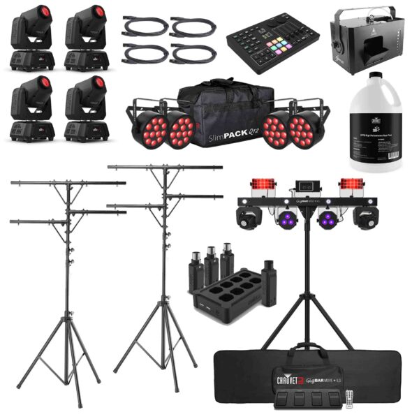Chauvet ILS Effect DJ Package with DJ Lighting System, Tripod Stand, Fluid, DMX Cable, Haze Machine and ILS Command Lighting Controller