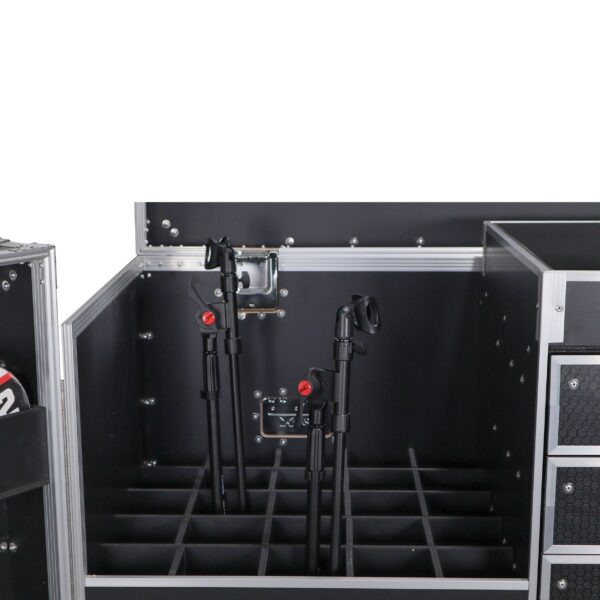 ProX XS-6DMIC25W, ATA Flight Style Mic Stand and Drawer Combo Case Stores up to 25 Professional Mic Stands with Side Door Storage. - Image 16