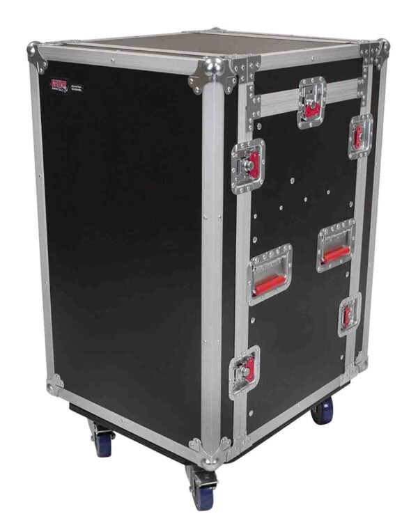 Gator Cases G-TOUR 10X12 PU, 10U Top 12U Side Console Rack Case with Casters