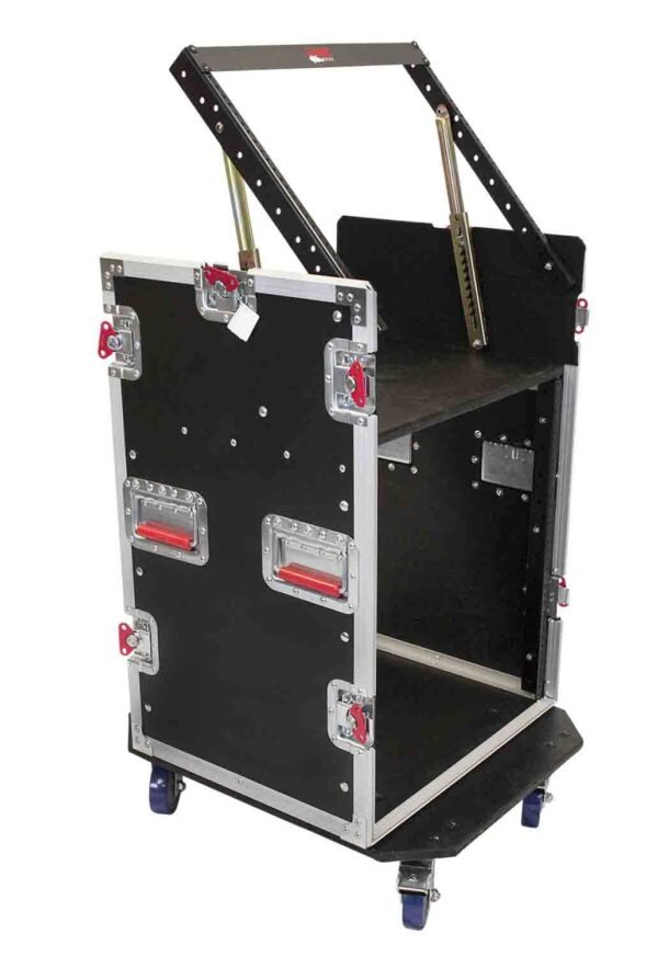 Gator Cases G-TOUR 10X12 PU, 10U Top 12U Side Console Rack Case with Casters - Image 5