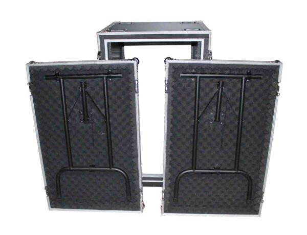 Prox T-16RSP24DST 16U Vertical Shockproof Amp/Rack Case with Dual Side Tables and 4 Casters - 24" Rail to Rail - Image 4