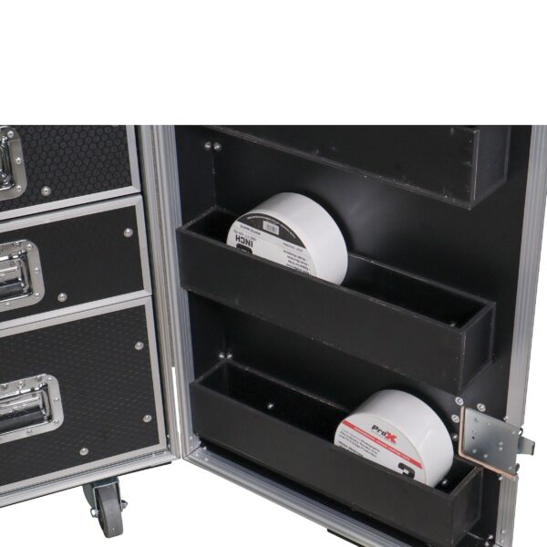 ProX XS-6DMIC25W, ATA Flight Style Mic Stand and Drawer Combo Case Stores up to 25 Professional Mic Stands with Side Door Storage. - Image 17