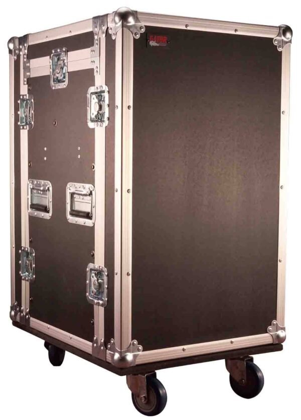 Gator Cases G-TOUR 10X14 PU, 10U Top 14U Side Console Rack Case with Casters