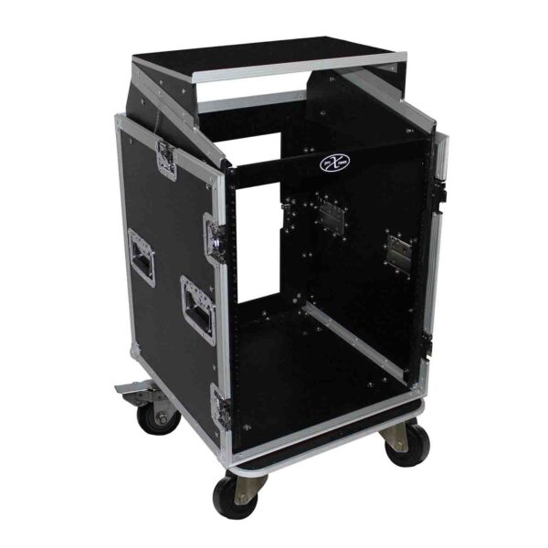 ProX T-14MRLT 14U Rack x 10U Top Mixer DJ Combo Flight Case with Laptop Shelf - Image 4