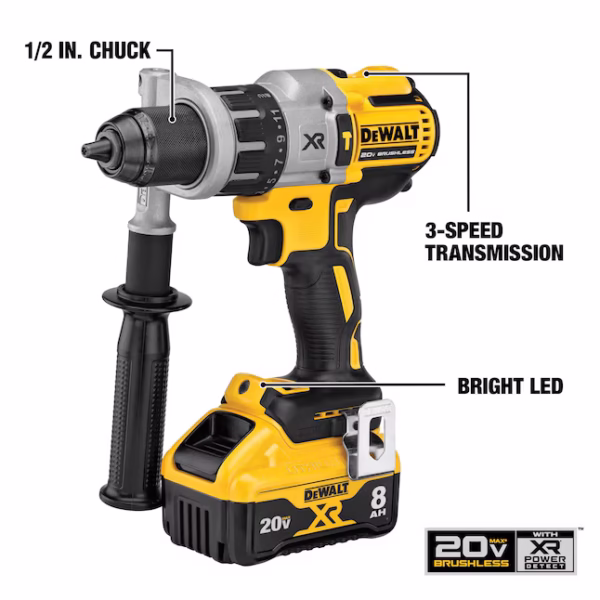 DEWALT XR POWER DETECT 2-Tool 20-Volt Max Brushless Power Tool Combo Kit with Soft Case (2-Batteries and charger Included) - Image 3