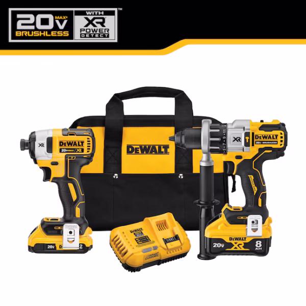 DEWALT XR POWER DETECT 2-Tool 20-Volt Max Brushless Power Tool Combo Kit with Soft Case (2-Batteries and charger Included) - Image 6