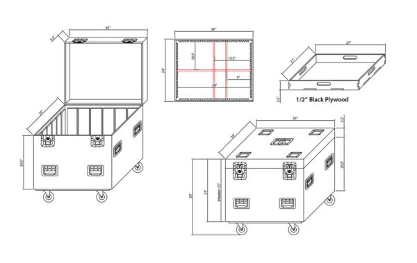 ProX XS-UTL243030W Heavy-Duty Truck Pack Utility Flight Case W-Divider and Tray Kit - Image 9