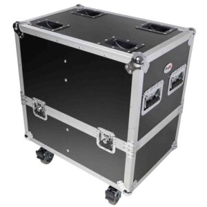 ProX X-RCF-NX12-SMAX2W-MK2, Stage Monitor Flight Case For 2 RCF NX 12-SMA with 4" Wheels