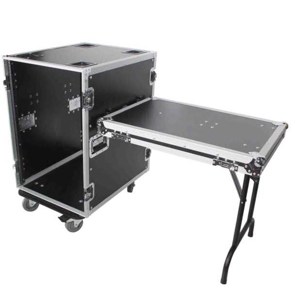 ProX T-16RSS24WDST, 16U Space Amp Rack Mount ATA Flight Case Incl. 2x Side Tables and Casters - 24" Depth - Image 6