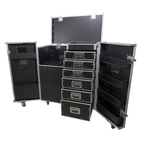 ProX XS-6DMIC25W, ATA Flight Style Mic Stand and Drawer Combo Case Stores up to 25 Professional Mic Stands with Side Door Storage. - Image 6