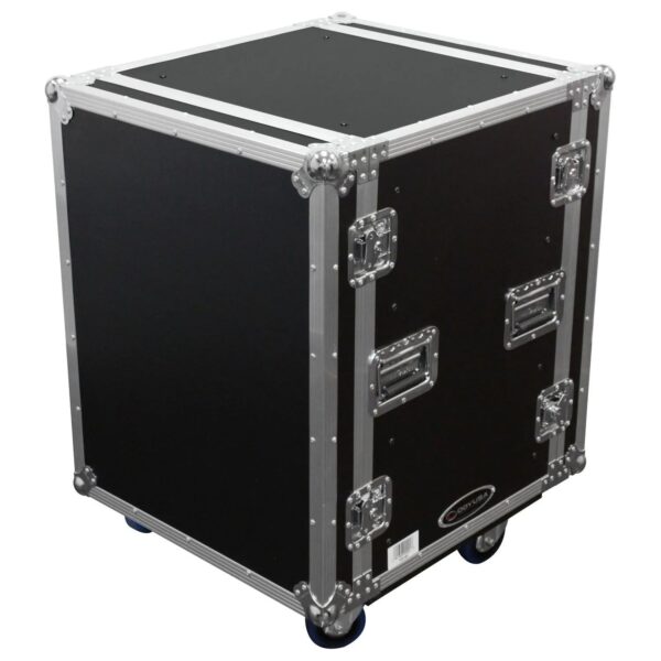 Odyssey FZS14W, 14U Shock Mount Rack Flight Case with Wheels