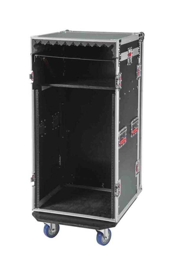 Gator Cases G-TOUR 10X16 PU, 10U Top 16U Side Console Rack Case with Casters - Image 7