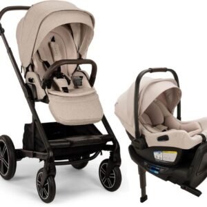 Nuna MIXX Next with Magnetic Buckle + PIPA Aire RX Travel System Bundle (One Box) - Biscotti