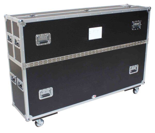 ProX XS-LCD5570WX2 Adjustable Flight Case for Flat Panel Monitor LED-LCD-Plasma TV Dual 55" to 70" W-4 Inch Casters