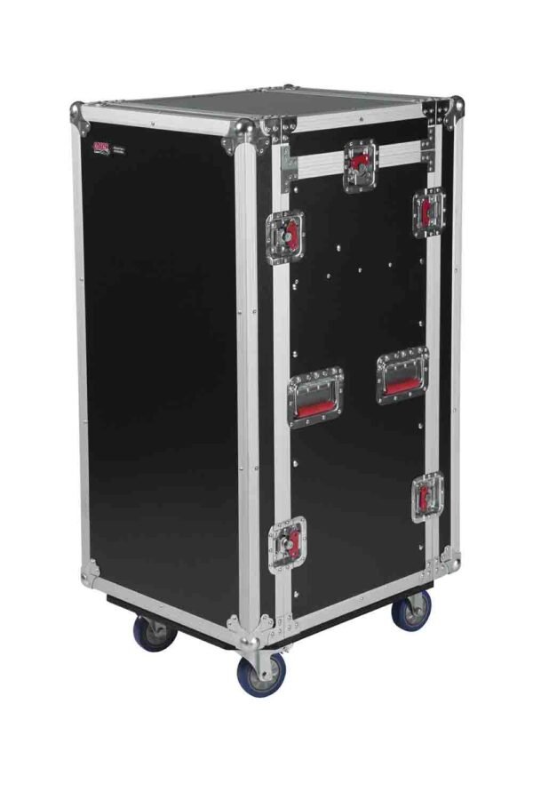 Gator Cases G-TOUR 10X16 PU, 10U Top 16U Side Console Rack Case with Casters - Image 6