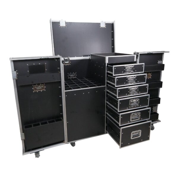 ProX XS-6DMIC25W, ATA Flight Style Mic Stand and Drawer Combo Case Stores up to 25 Professional Mic Stands with Side Door Storage. - Image 2