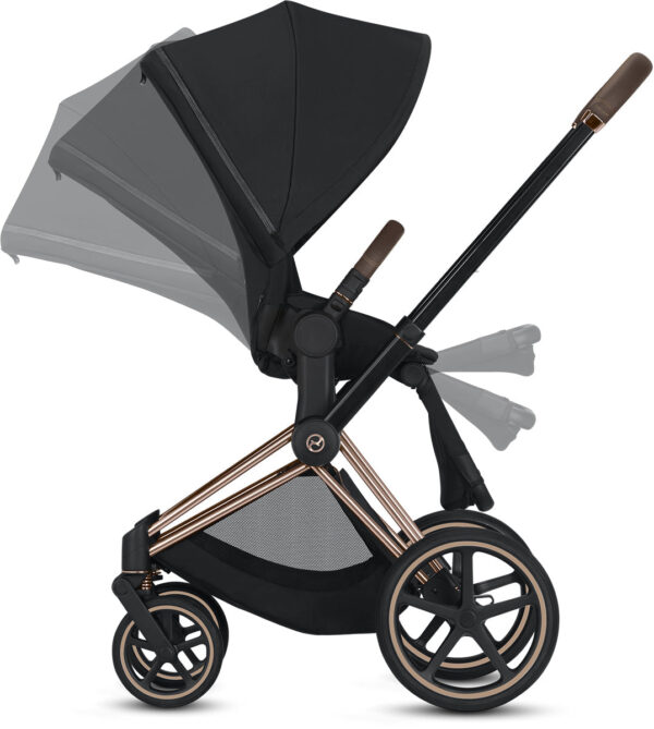 Cybex Priam 3 Complete Stroller - Chrome/Brown/Indigo Blue - Image 3