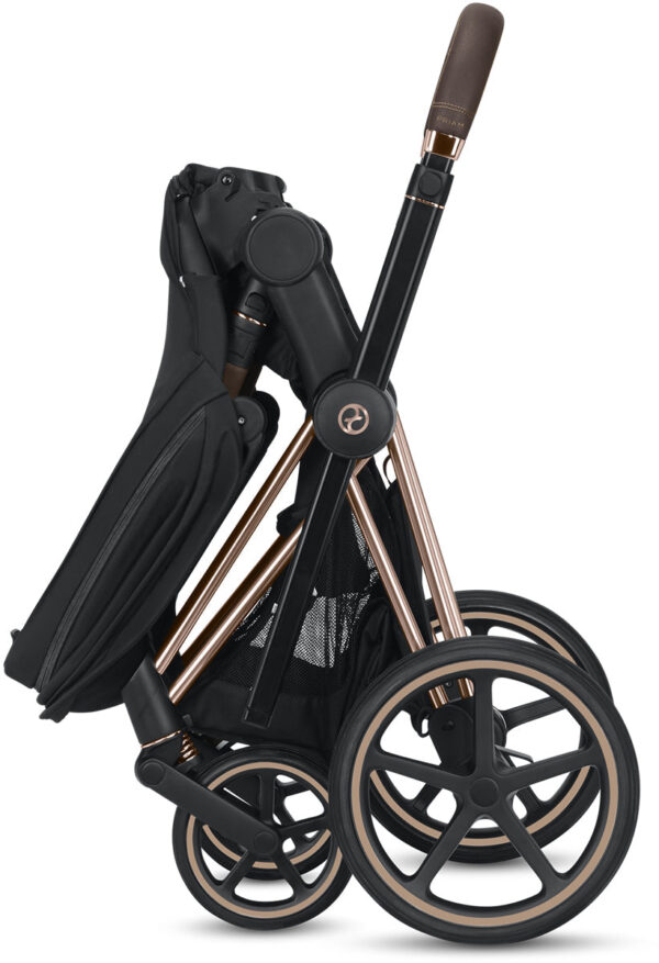 Cybex Priam 3 Complete Stroller - Chrome/Brown/Indigo Blue - Image 5