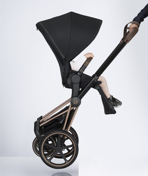 Cybex Priam 3 Complete Stroller - Chrome/Brown/Indigo Blue - Image 7