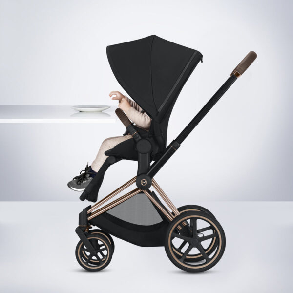 Cybex Priam 3 Complete Stroller - Chrome/Brown/Indigo Blue - Image 6