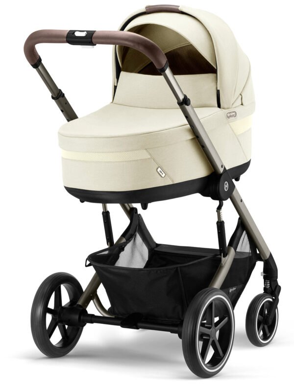 Cybex Balios S Lux 2 Stroller + Cot S Lux 2 Bundle - Taupe Frame / Seashell Beige - Image 2