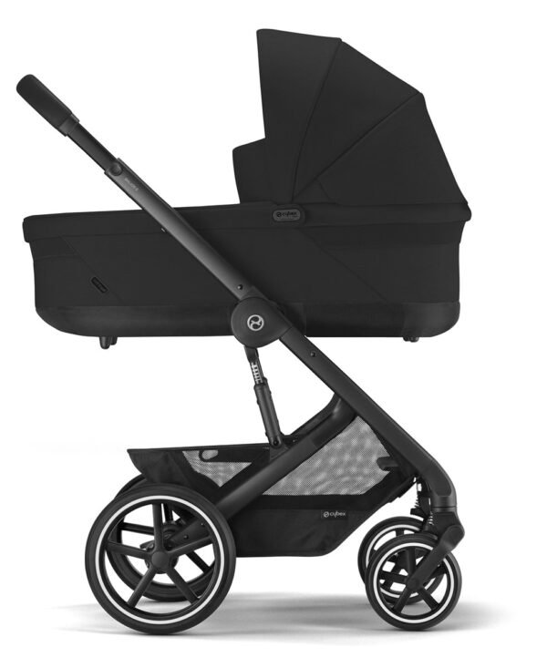 Cybex Balios S Lux Full Size Stroller + Cot S Bassinet Bundle (One Box) - All Black - Image 2