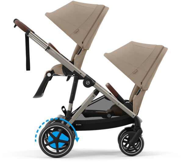 Cybex eGazelle S Electronic Assist Double Stroller Bundle - Taupe Frame / Almond Beige