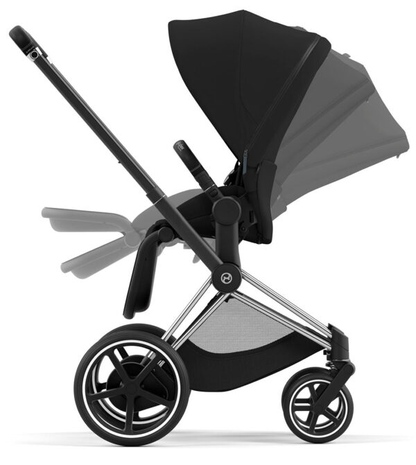 Cybex ePriam 2 Electronic Assist Stroller (One Box) - Chrome / Black / Deep Black - Image 4