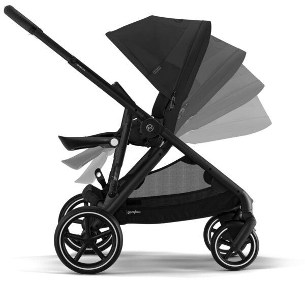 Cybex Gazelle S 2 Single-to-Double Stroller - Black Frame / Moon Black - Image 4