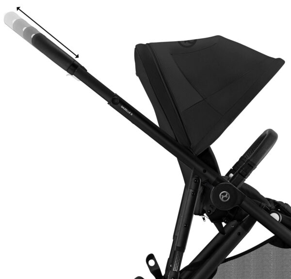 Cybex Gazelle S 2 Single-to-Double Stroller - Black Frame / Moon Black - Image 5
