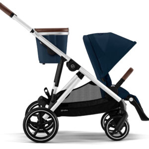 Cybex Gazelle S 2 Single-to-Double Stroller - Silver Frame / Ocean Blue