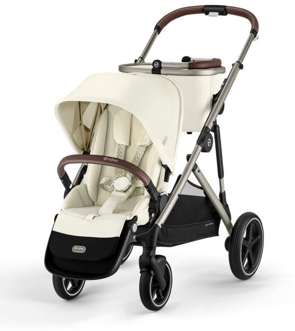 Cybex Gazelle S 2 Single-to-Double Stroller - Taupe Frame / Seashell Beige - Image 2