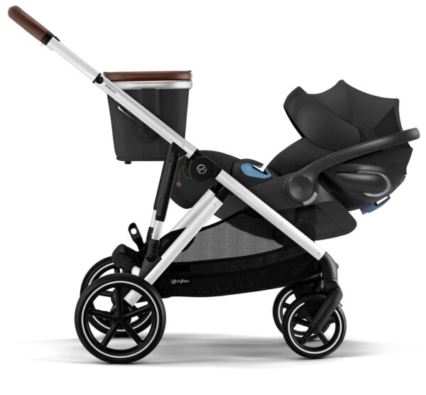 Cybex Gazelle S 2 Single-to-Double Stroller + Cot Bundle - Taupe Frame / Sky Blue - Image 7