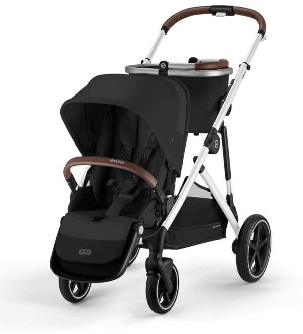 Cybex Gazelle S 2 Single-to-Double Stroller + Cot Bundle - Taupe Frame / Sky Blue - Image 2