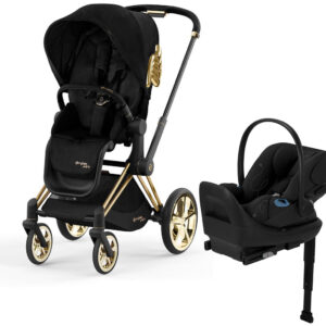 Cybex Priam 4 + Cloud G Lux SensorSafe Travel System Bundle - Jeremy Scott Wings / Moon Black
