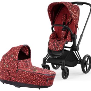 Cybex Priam 4 Complete Stroller with Lux Bassinet Bundle - Rockstar by Alec Voelkel