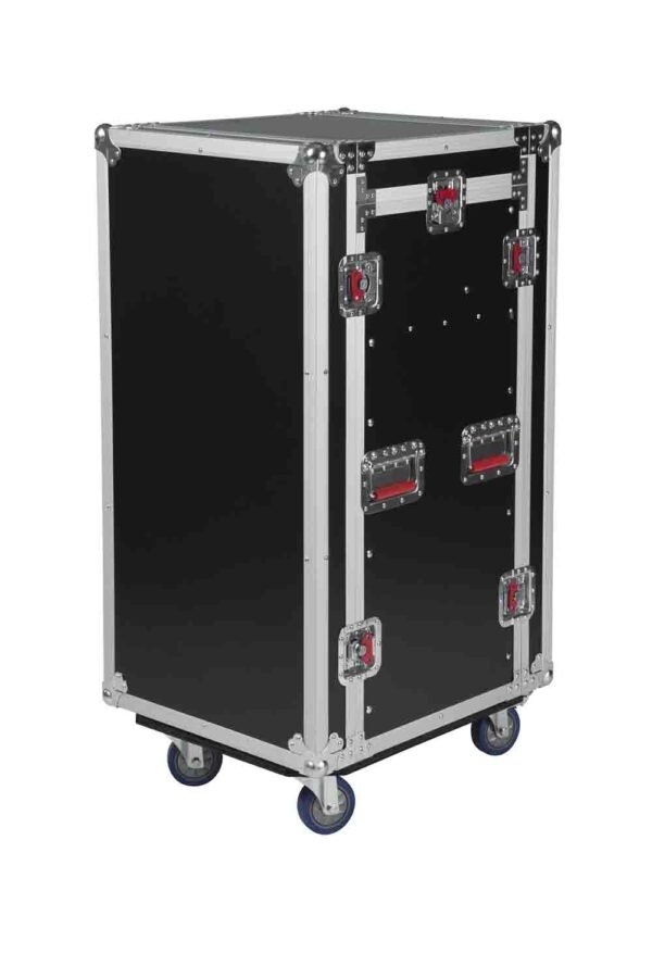 Gator Cases G-TOUR 10X16 PU, 10U Top 16U Side Console Rack Case with Casters - Image 12