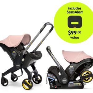 Doona+ Infant Car Seat & Stroller + SensAlert Pad Bundle - Blush Pink