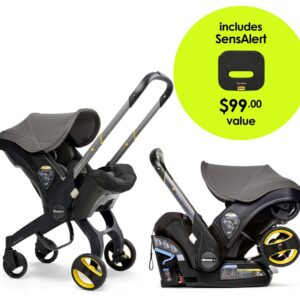Doona+ Infant Car Seat & Stroller + SensAlert Pad Bundle - Grey Hound