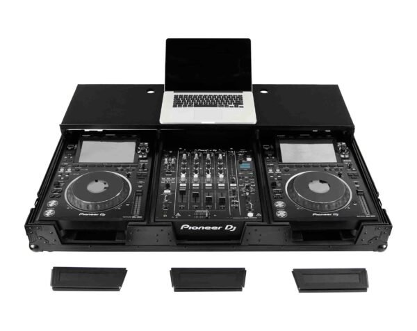 Odyssey FZGSP12CDJW2BL, Full Glide Platform Label DJ Coffin Flight Case for 12″ Format DJ Mixer and Two Large Format Media Players - Black - Image 2