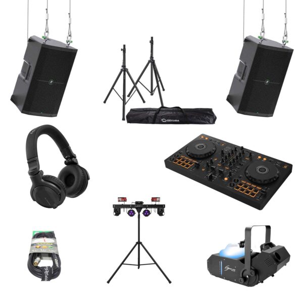 Pioneer DJ DDJ-FLX4 CLUB LIGHT Package 03 with DJ Controller, Speakers, Stands and Headphones