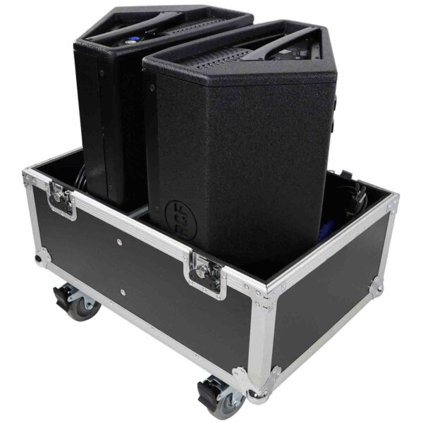 ProX X-RCF-NX12-SMAX2W-MK2, Stage Monitor Flight Case For 2 RCF NX 12-SMA with 4" Wheels - Image 3